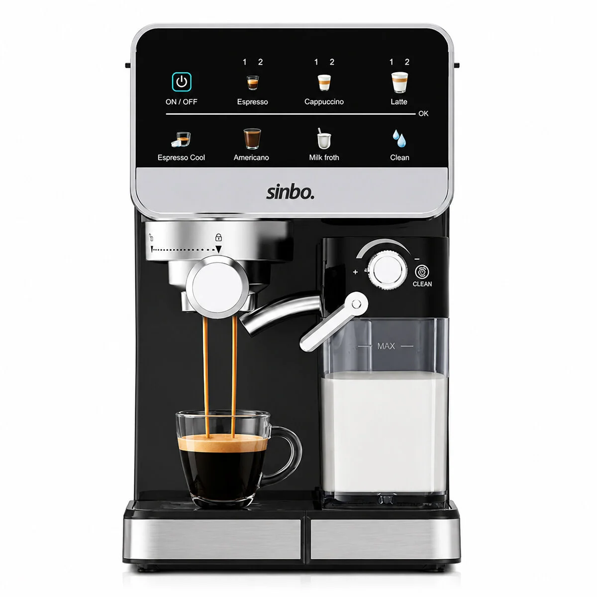 Siyah Espresso Kahve Makinesi 7 Farklı Kahve 1.5LT Su Hazne - 500ML Süt Hazne SCM-2996 görsel 2