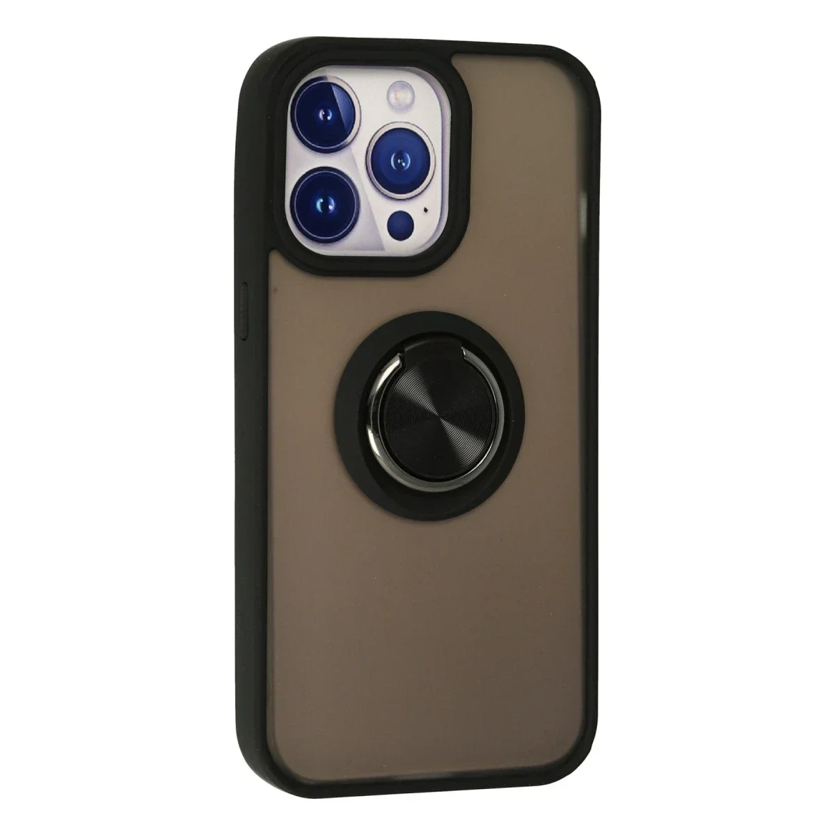 Apple iPhone 15 Pro Kılıf Montreal Yüzüklü Silikon Kapak - Siyah görsel 3
