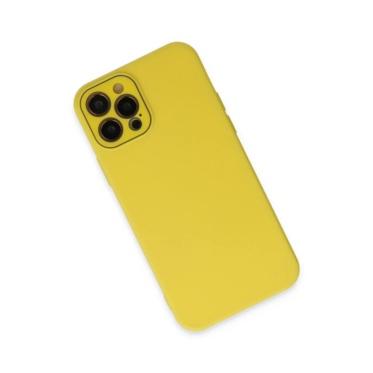 Apple iPhone 12 Pro Kılıf Lansman Glass Kapak - Sarı görsel 2