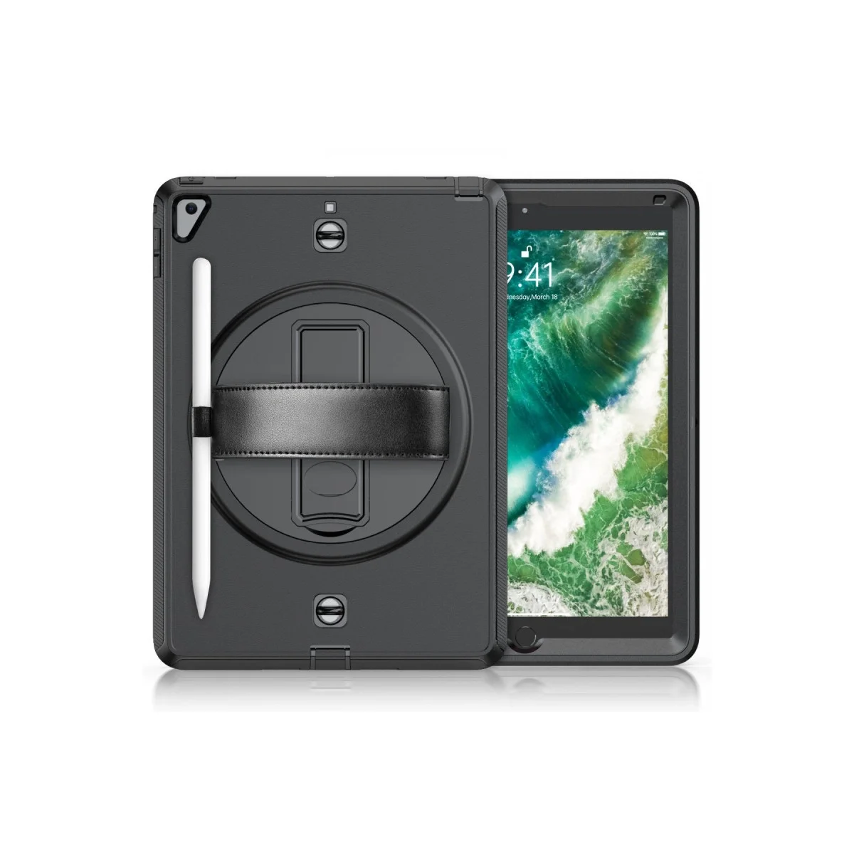 Apple İpad 5 Air 9.7 Kılıf Strap-c Otterbox Tablet Kapak - Siyah görsel 2