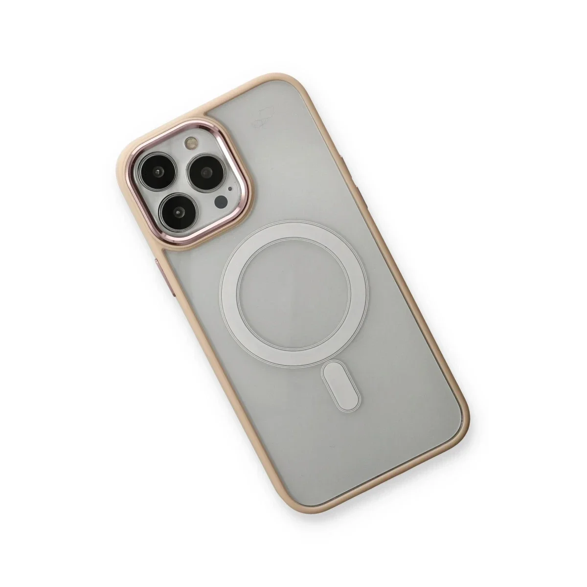 Apple iPhone 13 Pro Kılıf Room Magneticsafe Silikon - Pudra görsel 3