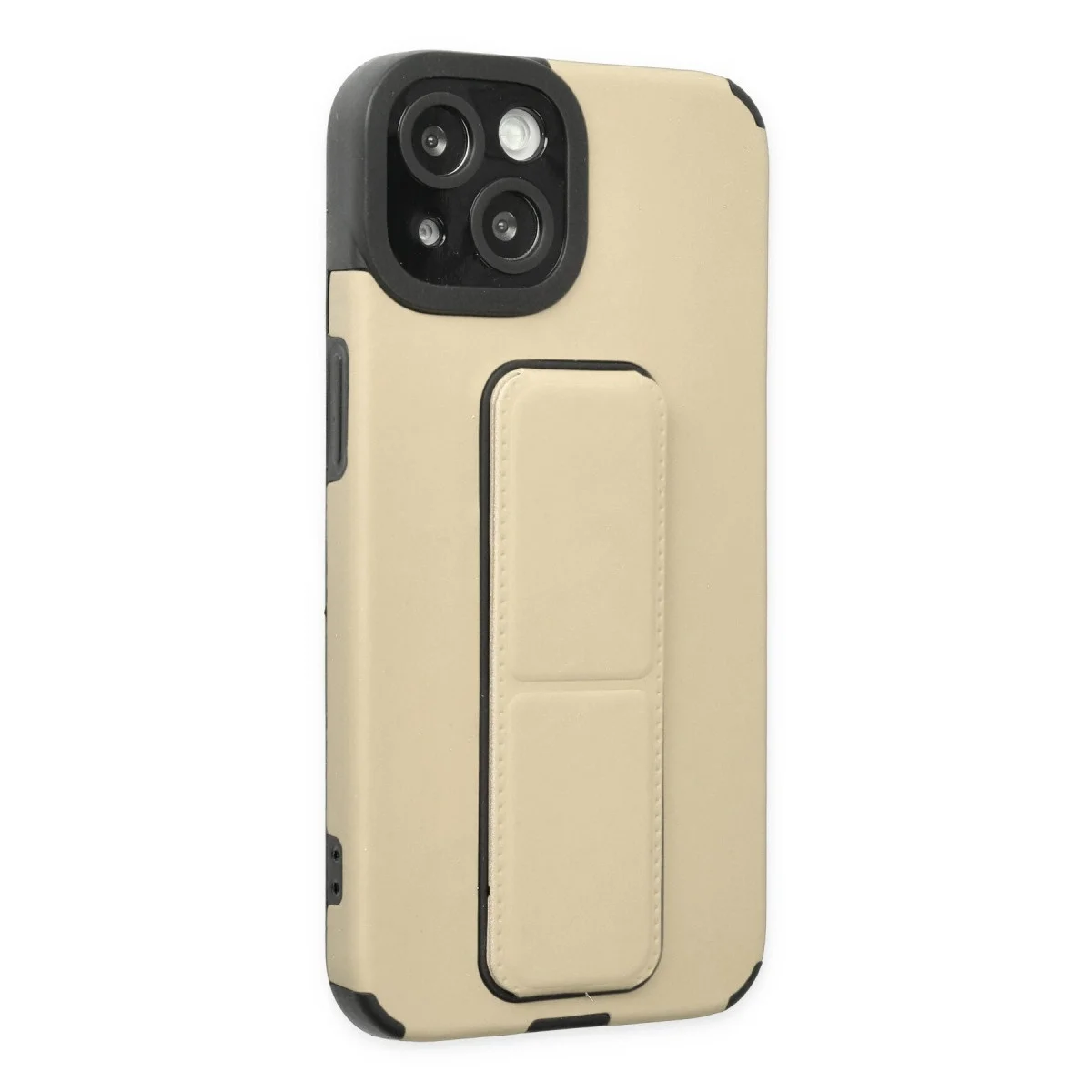 Apple İphone 14 Plus Kılıf Mega Standlı Silikon - Gold görsel 2