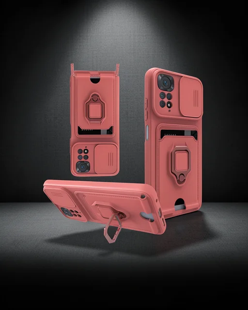 Xiaomi Redmi Note 11 Pro Kılıf Zuma Kartvizitli Yüzüklü Silikon - Pembe