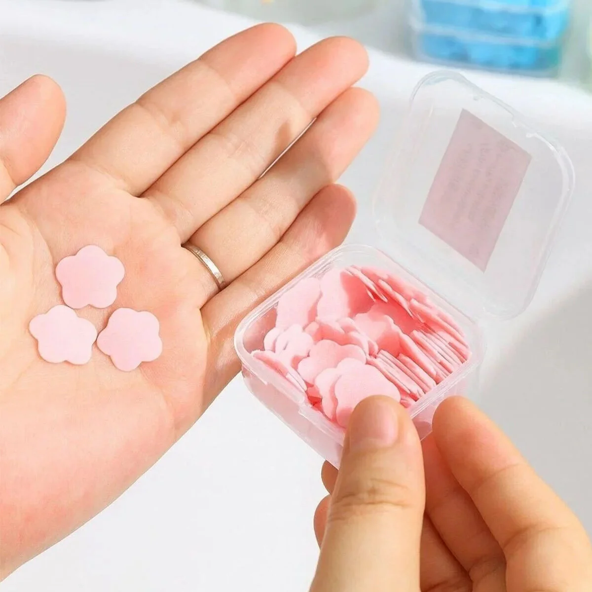 24 Adet Sevimli Sabunlar MİNİ=1.2-1.5CM Boyutunda Seyahat - Piknik - Okulda 3840PCS ± 10 Mix:kalp- Yuvarlak-çiçek görsel 3