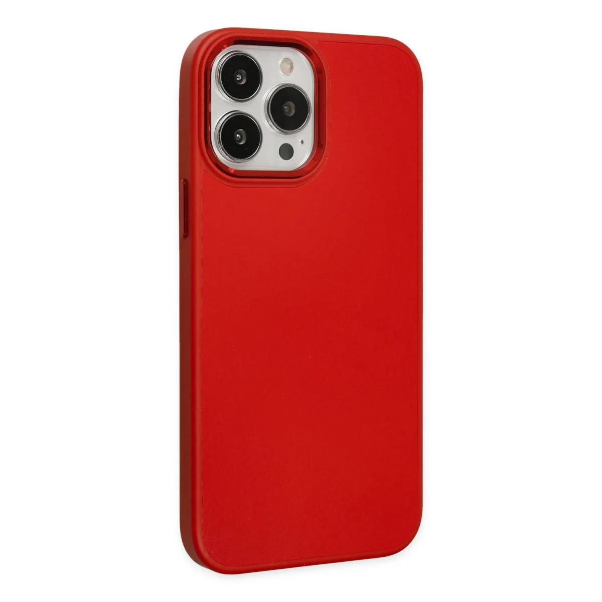 Apple İphone 13 Pro Kılıf Asya Deri Silikon - Kırmızı görsel 2