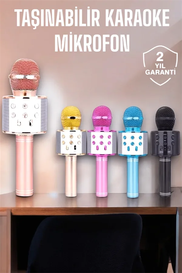 Taşınabilir Bluetooth Karaoke krofon: Hafıza Kart Girişli, Etkileyici Performans görsel 2