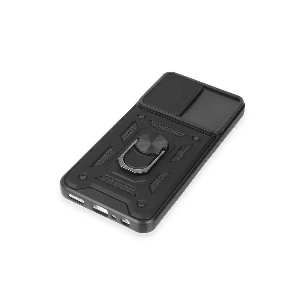 Samsung Galaxy M14 5G Kılıf Pars Lens Yüzüklü Silikon - Siyah görsel 5