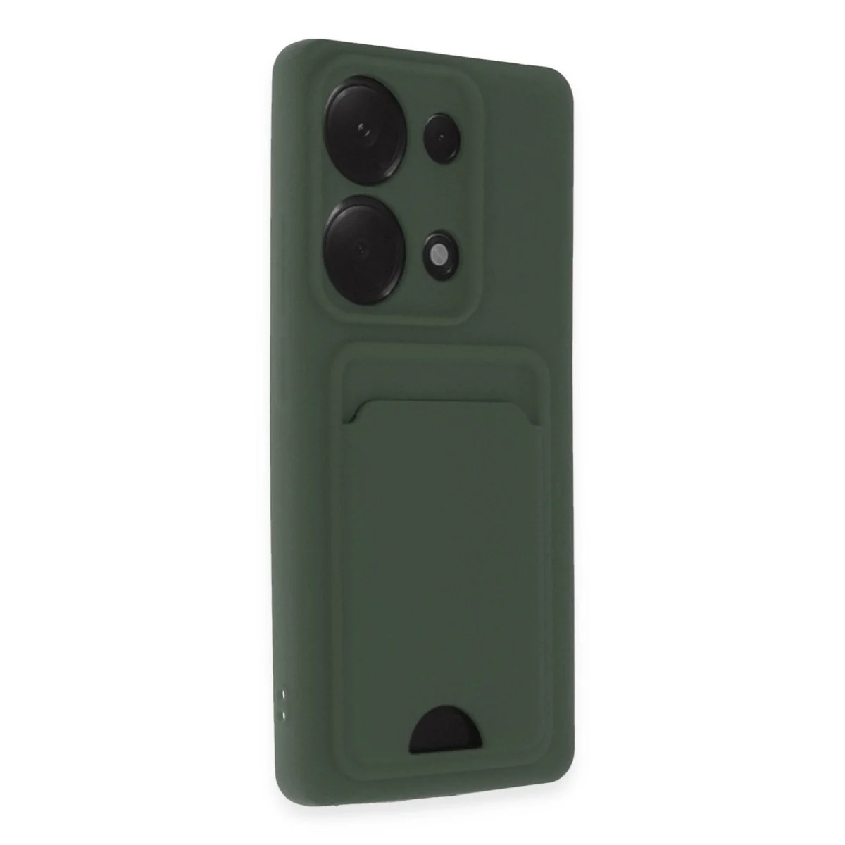 Xiaomi Redmi Note 13 Pro 4g Kılıf Kelvin Kartvizitli Silikon - Koyu Yeşil görsel 2