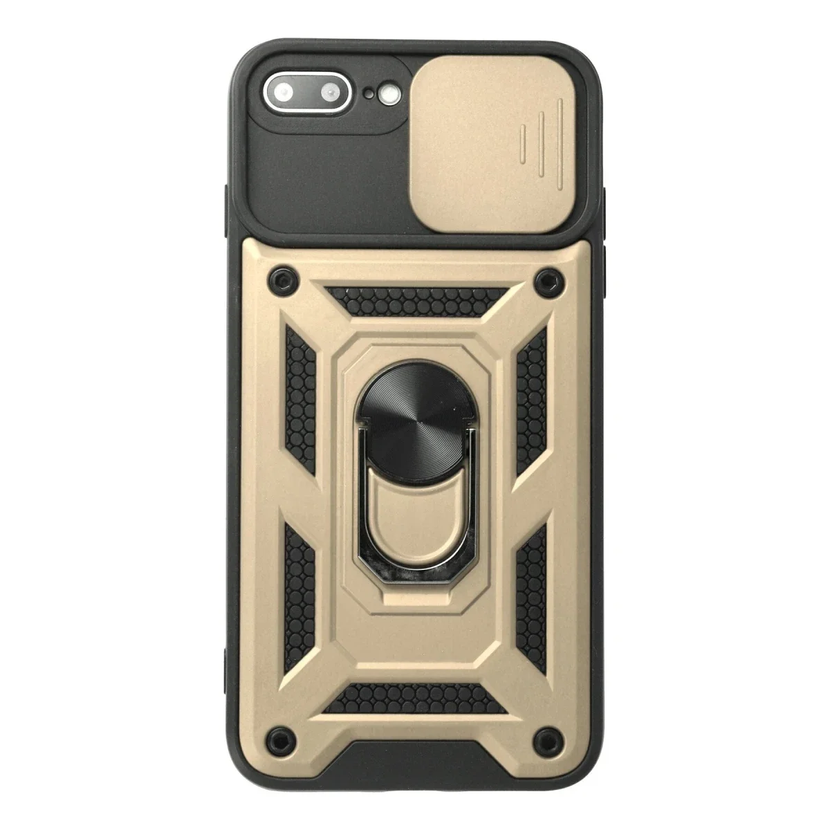Apple iPhone 7 Plus Kılıf Pars Lens Yüzüklü Silikon - Gold