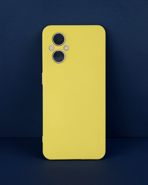 Oppo Reno 7 Lite Kılıf Nano İçi Kadife Silikon - Sarı