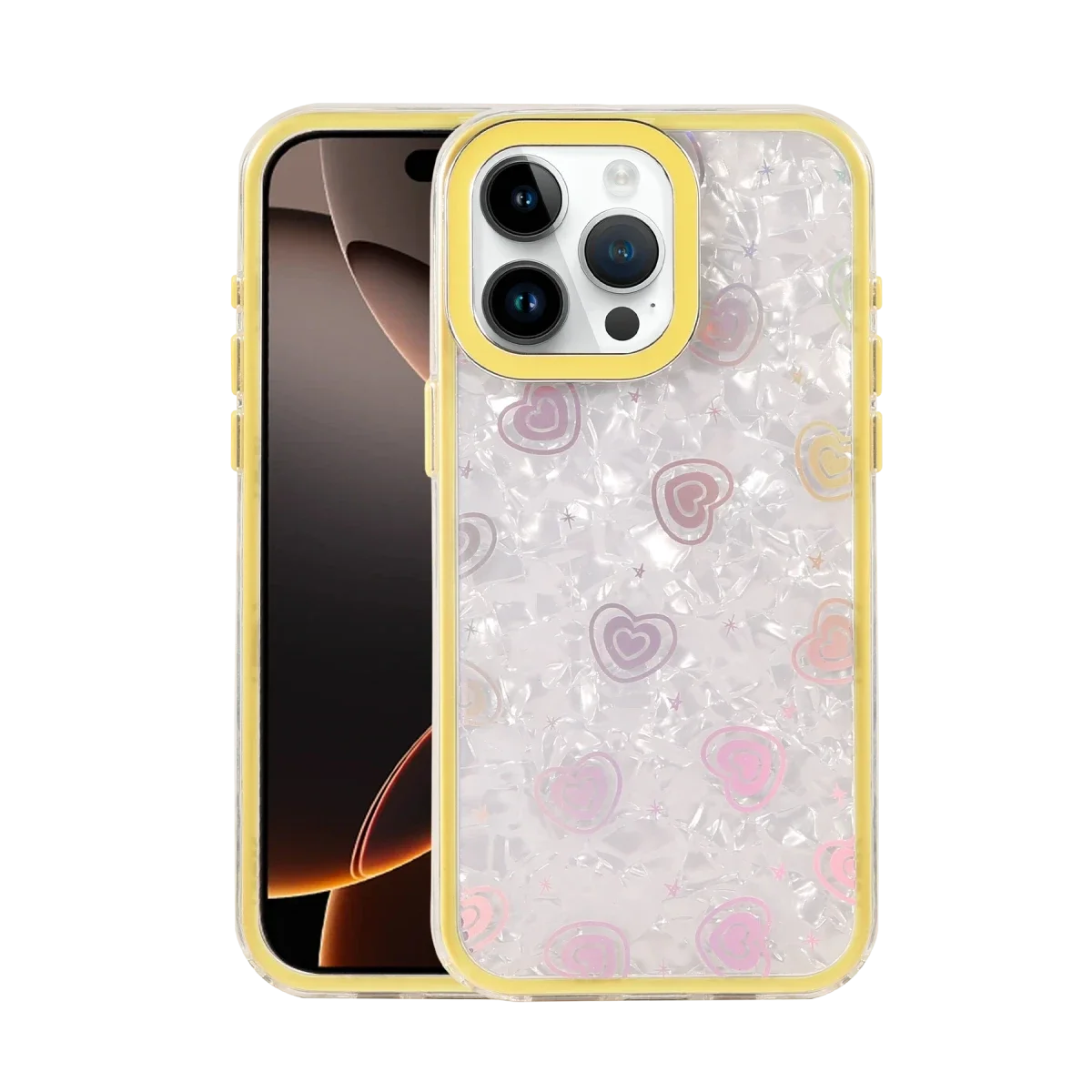 Apple iPhone 15 Pro Max Lumi Desenli Kapak - Sarı