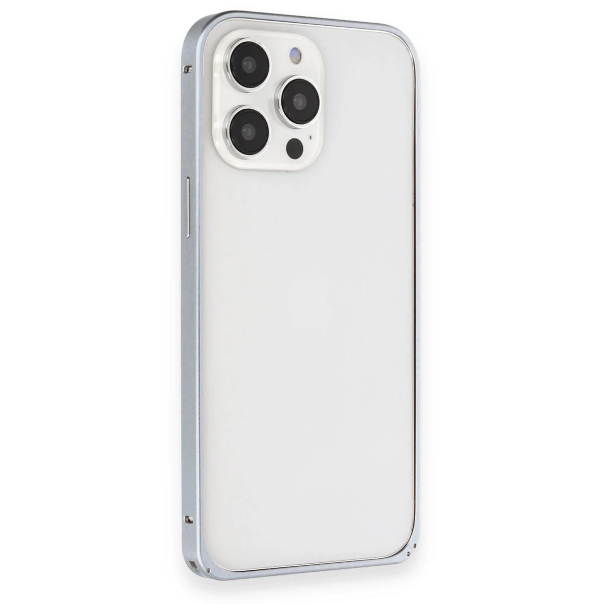 Joko Apple İphone 15 Pro Max Kılıf Metal Bumper Magneticsafe Kapak - Gri görsel 3