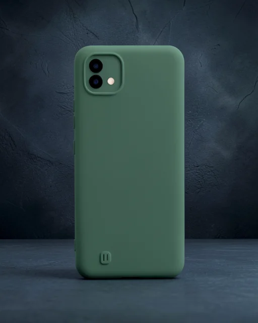 Realme C11 2021 Kılıf Nano İçi Kadife Silikon - Koyu Yeşil