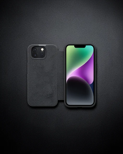 Apple İphone 14 Pro Kılıf Dolpin Kapaklı - Siyah