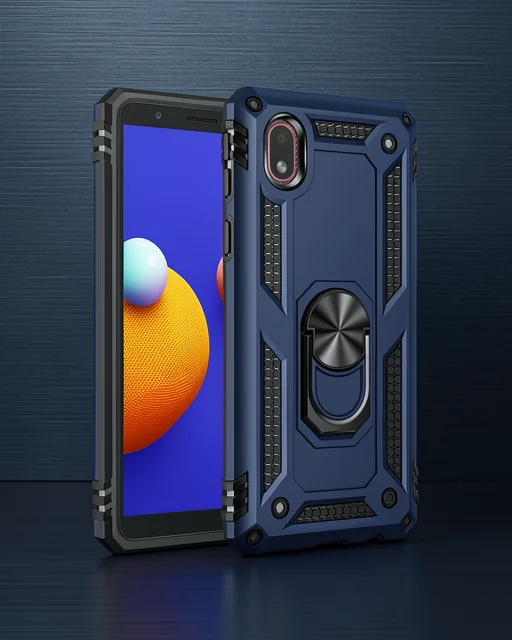 Samsung Galaxy A01 Core Kılıf Sofya Yüzüklü Silikon Kapak - Lacivert
