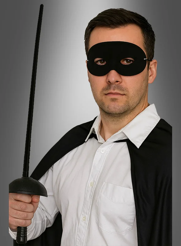 Zorro Kostüm Plastik Aksesuar Seti – Maske ve Kılıç (67 cm) görsel 2