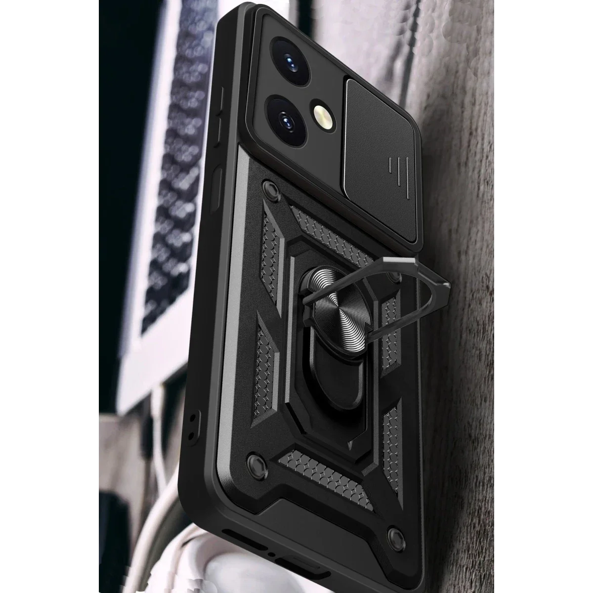 Vivo Y27 Kılıf Pars Lens Yüzüklü Silikon - Yeşil görsel 3