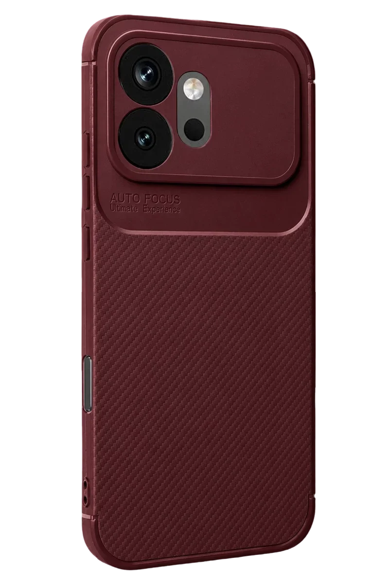 Huawei Honor 600 Auto Focus Karbon Kapak - Bordo