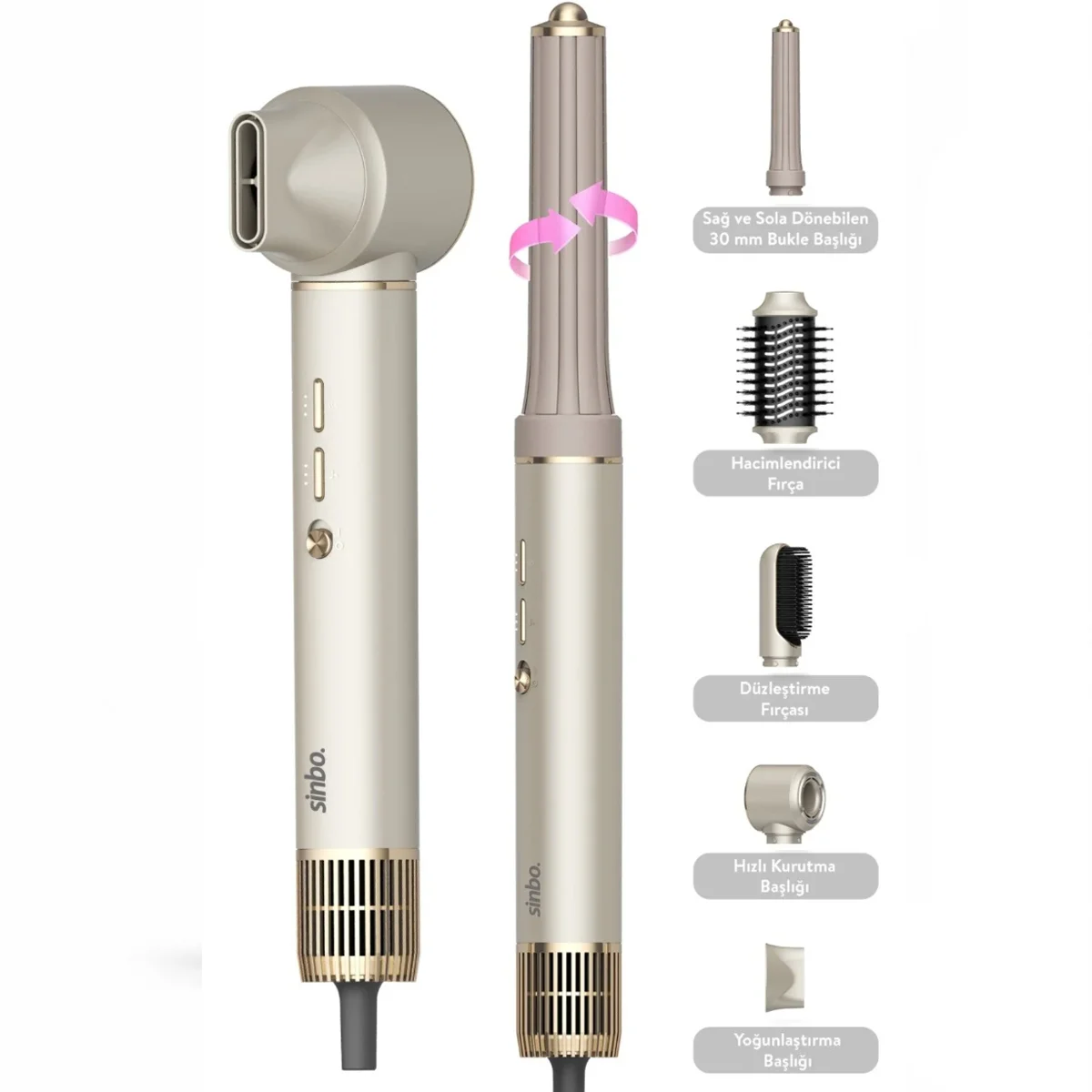 5in1 Air Brush Saç Kurutucu ve Şekillendirici 1300W görsel 2