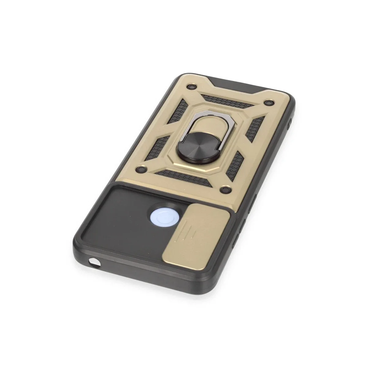 Xiaomi Redmi 12C Kılıf Pars Lens Yüzüklü Silikon - Gold görsel 4