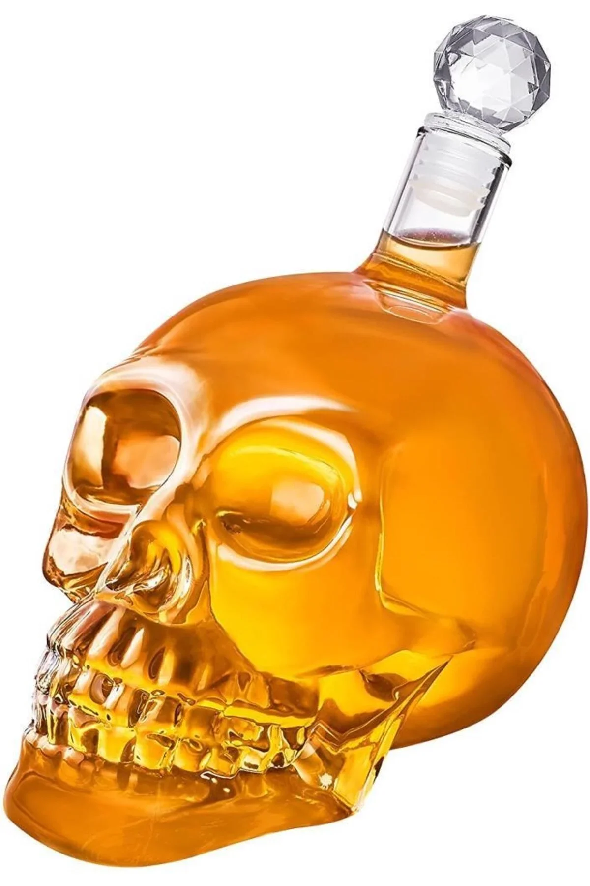 Crystal Head Kuru Kafa Cam Şişe Viski Likör Hediyelik Sürahi (550 ML) görsel 3