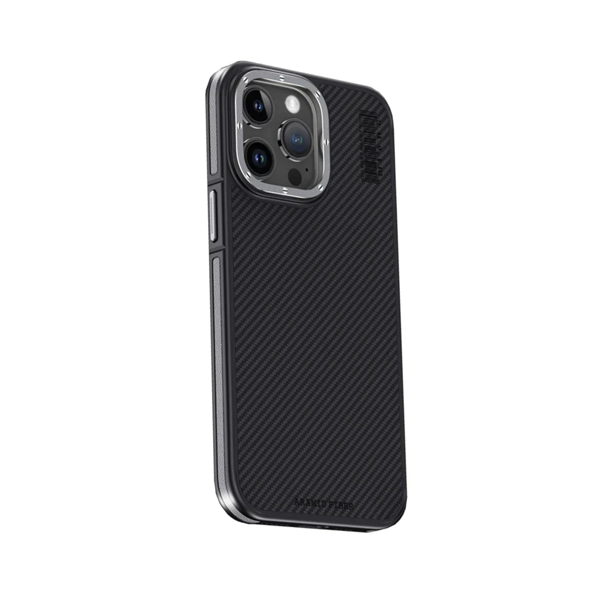Joko Apple iPhone 15 Pro Max Kılıf Aramid 600D Kevlar Karbon Fiber Magsafe Kapak - Gri