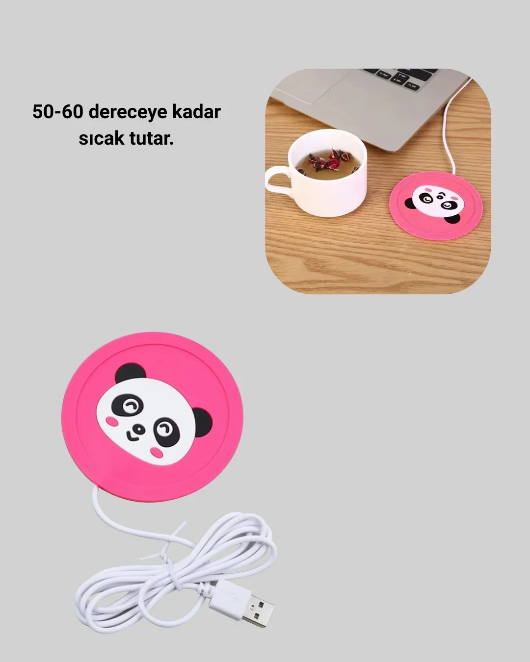 USB Isıtıcı Bardak Altlığı Sevimli Figürlü 50–60° Anında Isıtma Teknolojili görsel 3