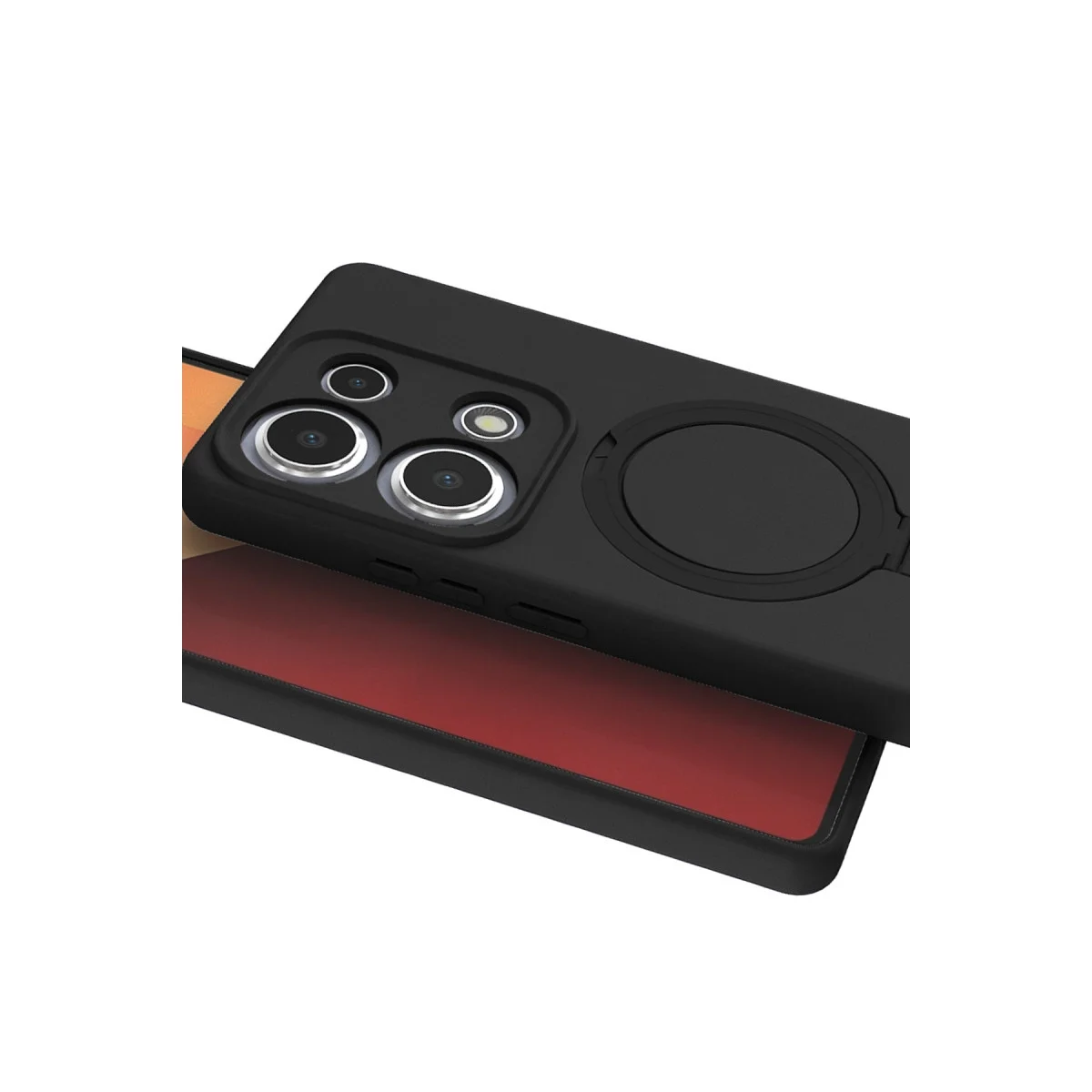 Xiao Red Note 13 Pro 4g Regal Magsafe Standlı Kapak - Siyah görsel 3