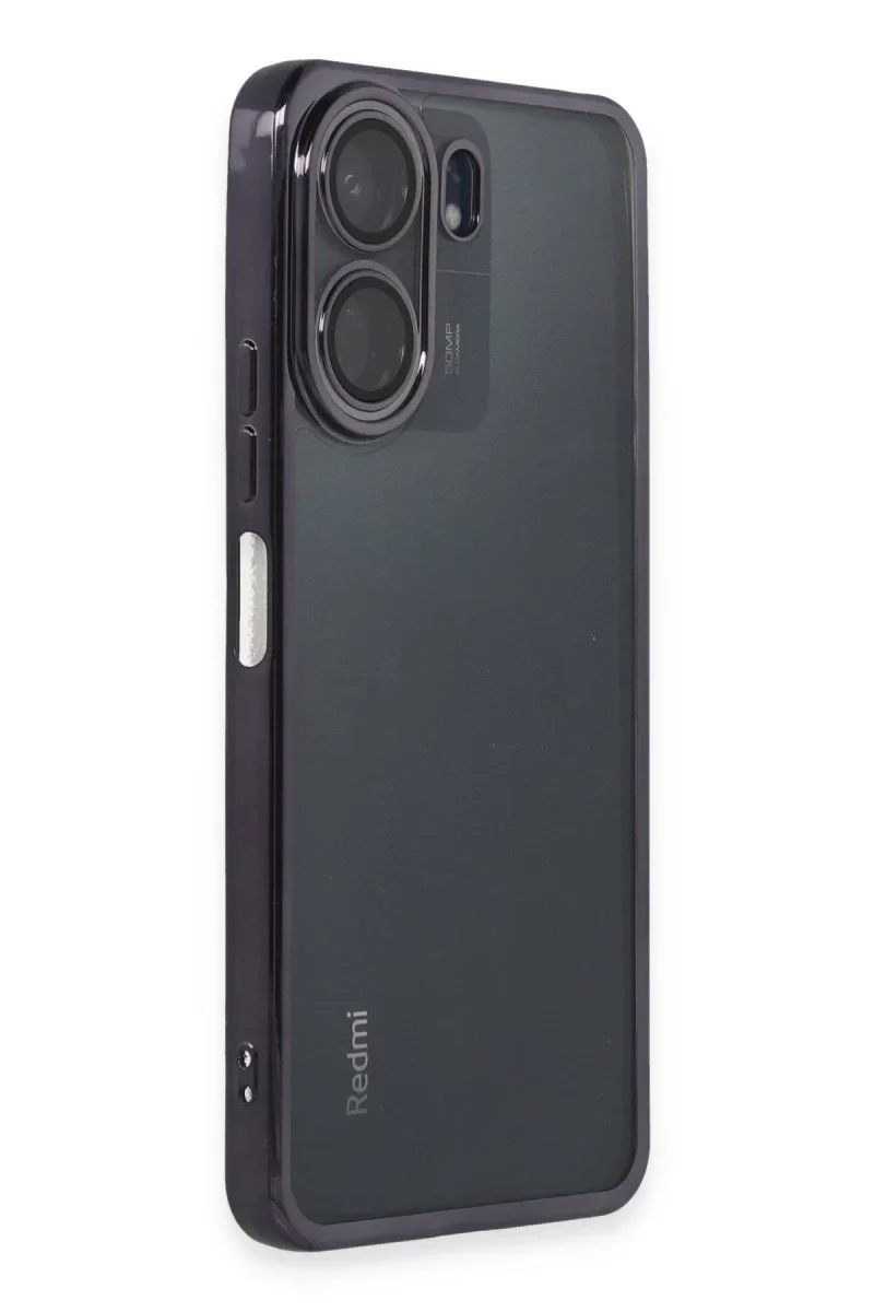 Xiao Red 13C Kılıf Razer Lensli Silikon - Mor görsel 2