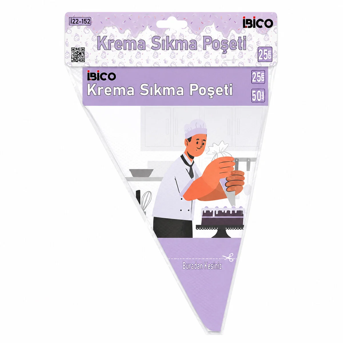 Naylon 25CM 50PCS Krema Sıkma Poşeti Torbası görsel 4