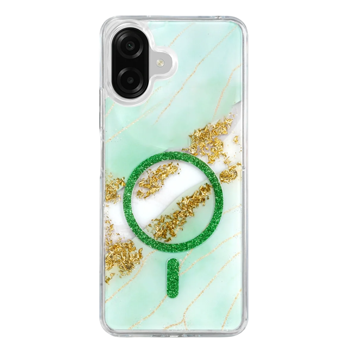 Onegif Samsung Galaxy A07 4g Lotus Simli Magsafe Kapak - Yeşil görsel 3
