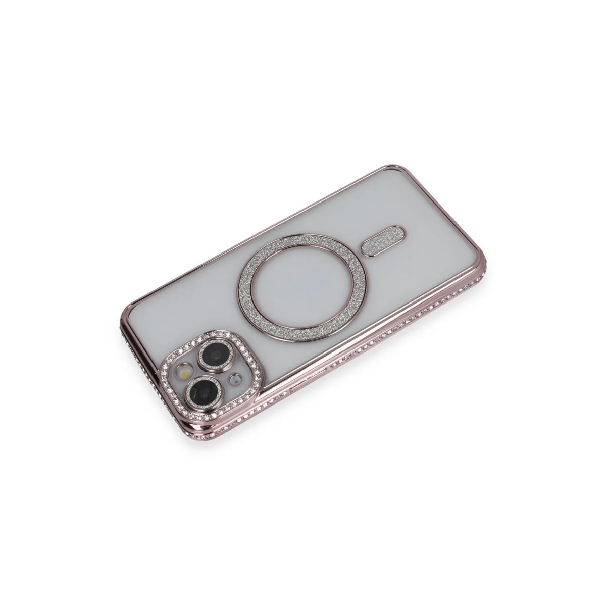 Apple İphone 13 Kılıf Joke Simli Magneticsafe Kılıf - Pembe görsel 2