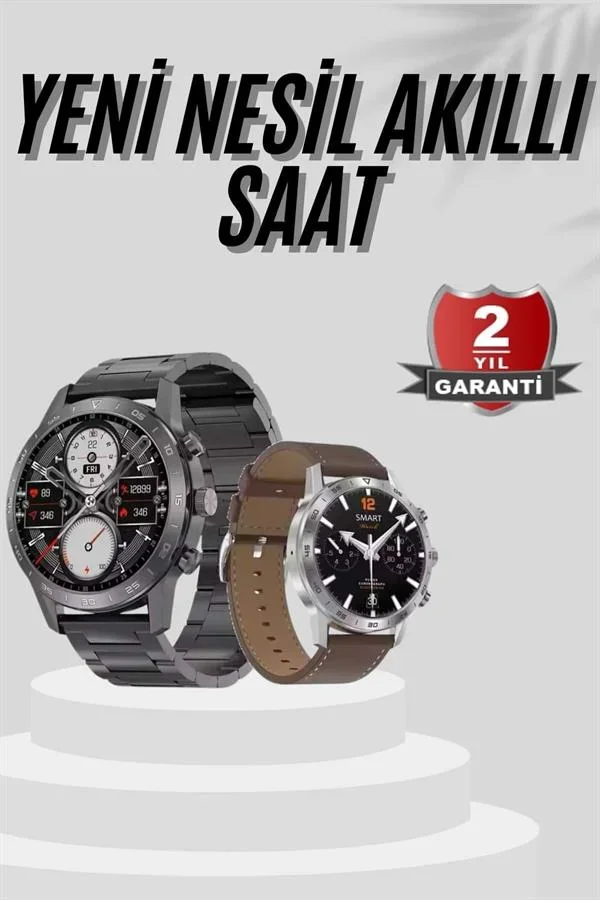 Akıllı Saat Çelik Kordon Çağrı Cevaplama Amoled Ekran Titreşimli Uyku ve Sağlık Takibi görsel 2