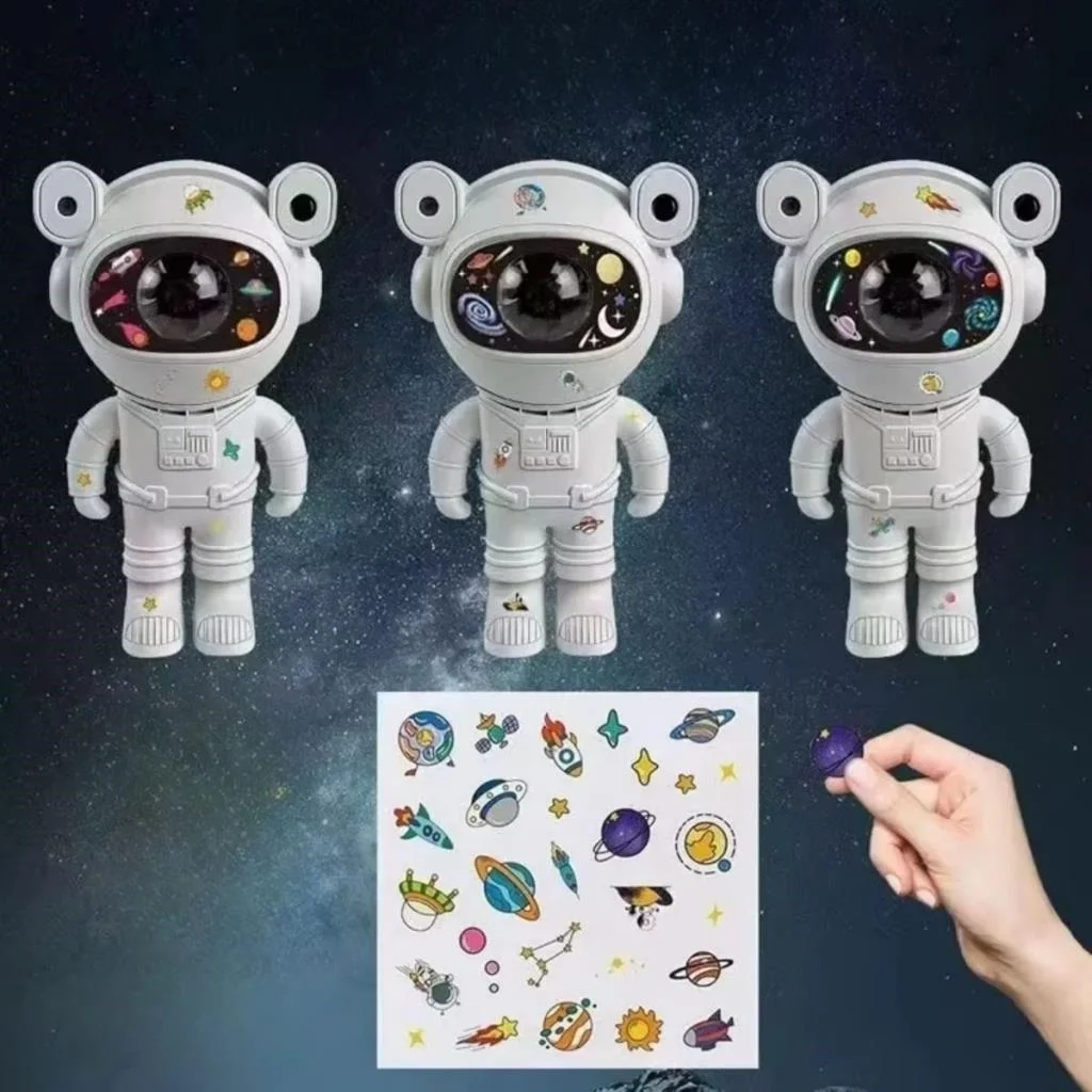 Stickerlı,Kumandalı ASTRONOT Model Gece Lambası görsel 2