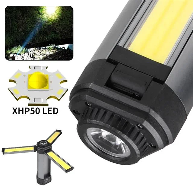 PM-24565 25 Watt USB - Type-C Girişli P50 Ve Cob Ledli 2 Kanatlı Kollu Çalışma Lambası görsel 2