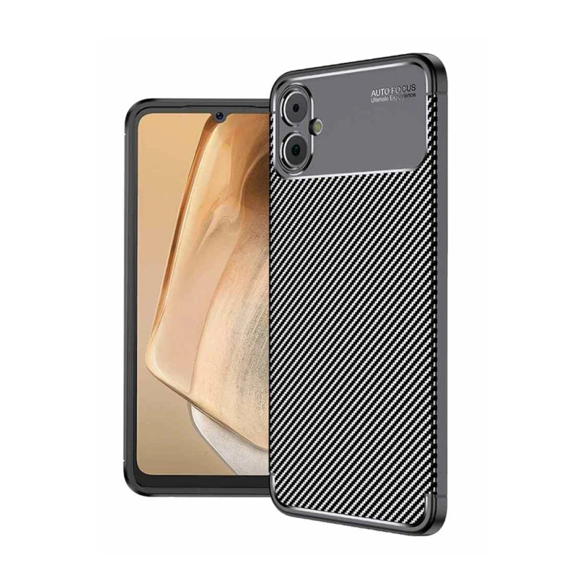 Samsung Galaxy A05 Kılıf Auto Focus Karbon Kapak - Siyah görsel 2