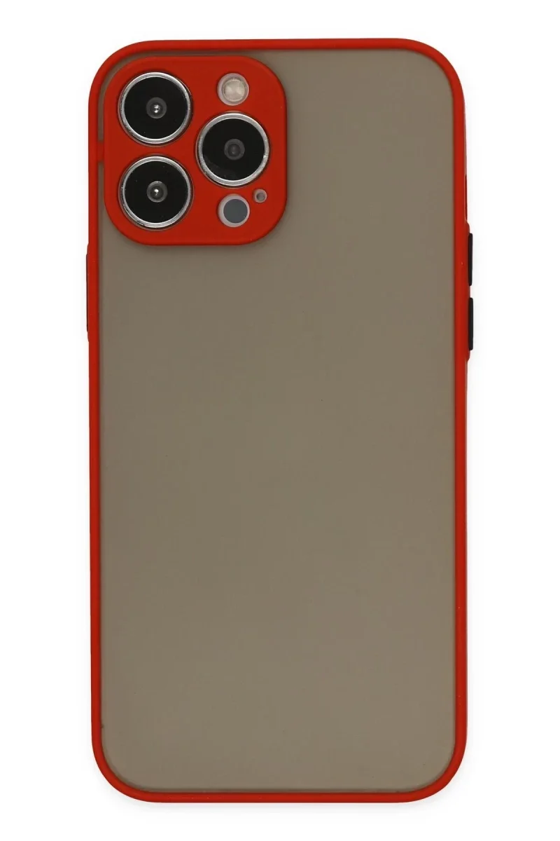 Apple iPhone 15 Pro Max Kılıf Montreal Silikon Kapak - Kırmızı