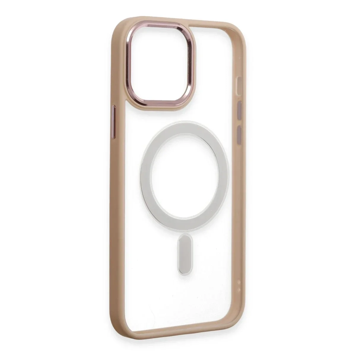 Apple iPhone 15 Pro Kılıf Room Magneticsafe Silikon - Pudra görsel 4