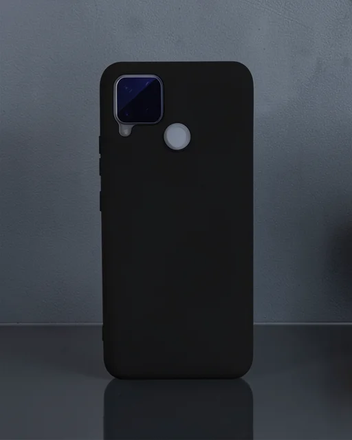 Realme C15 Kılıf Nano İçi Kadife Silikon - Siyah