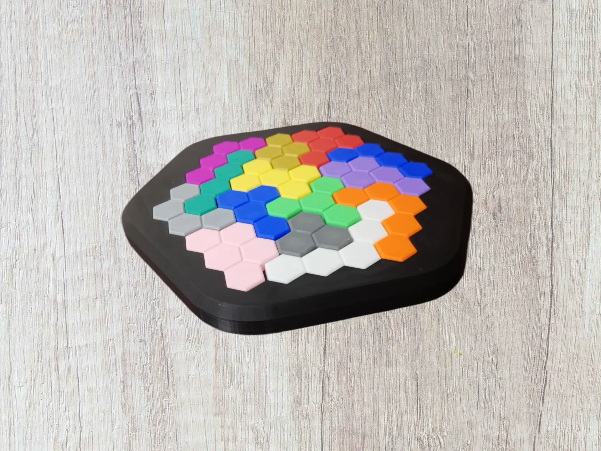 3D Baskı Petek Desenli Altıgen Puzzle - Renkli Zeka Oyunu görsel 3