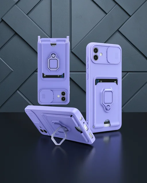 Samsung Galaxy A06 Kılıf Zuma Kartvizitli Yüzüklü Silikon - Lila
