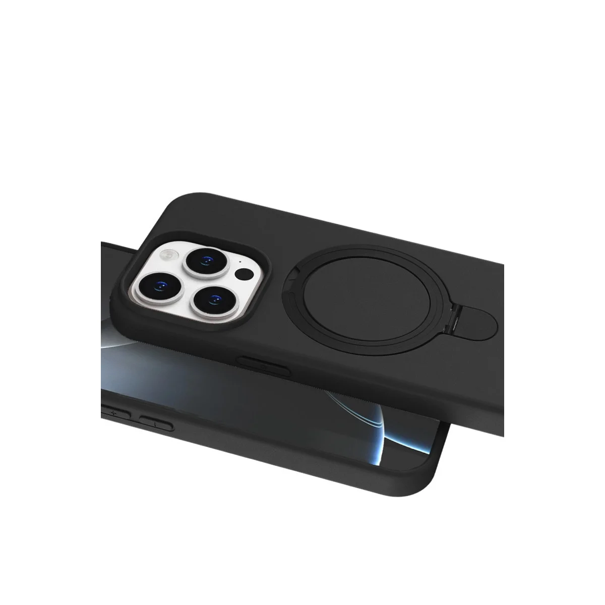Apple İphone 14 Pro Max Regal Magsafe Standlı Kapak - Siyah görsel 4