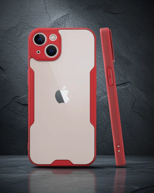 Apple İphone 14 Plus Kılıf Platin Silikon - Kırmızı