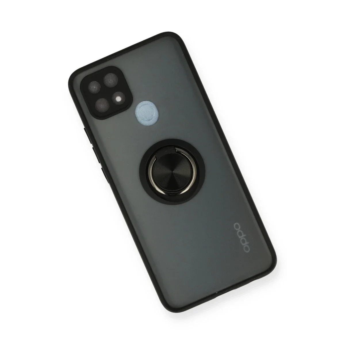 Oppo A15 Kılıf Montreal Yüzüklü Silikon Kapak - Siyah görsel 3