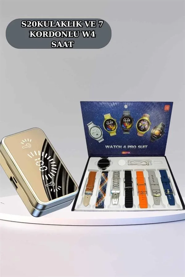 Powerbank Aynalı Bluetooth Kulaklık Ve Akıllı Saat Seti ANC Özelliği Dokunamatik görsel 5