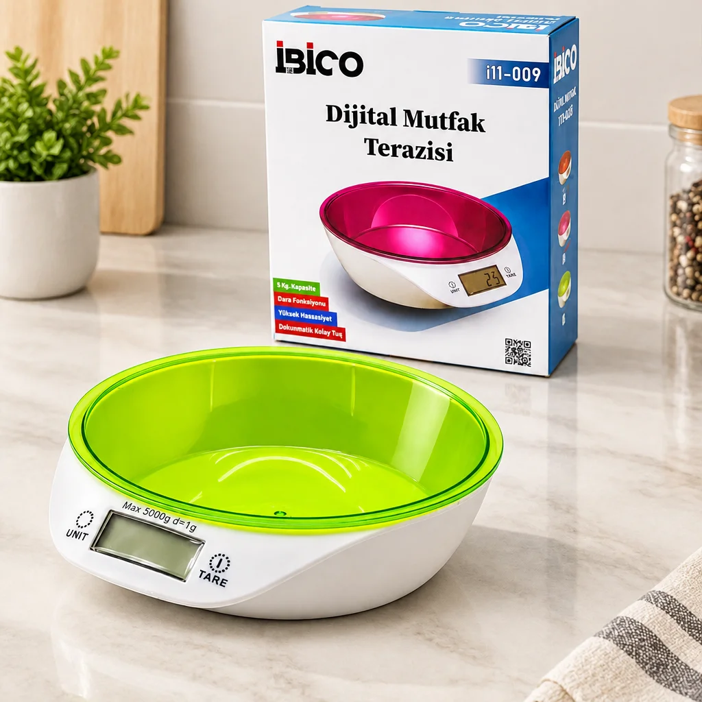 Dijital Kaseli Mutfak Terazisi 5kg/1g (Pilli)