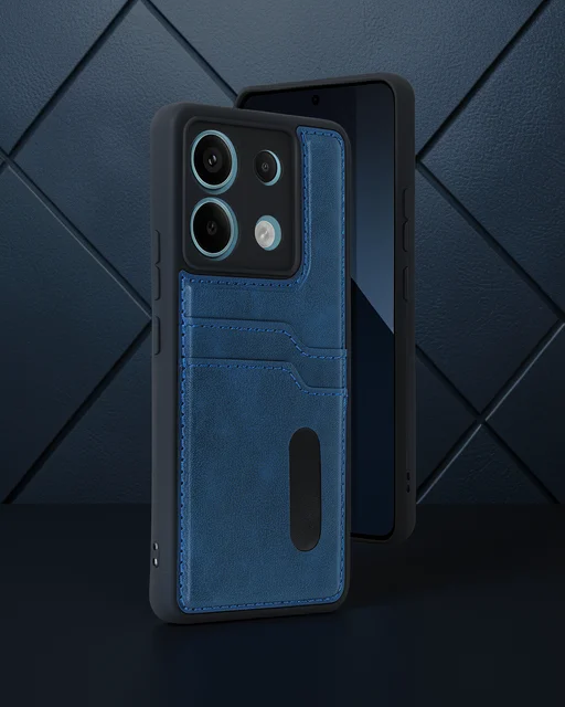 Xiaomi Redmi Note 13 Pro 4g Kılıf Sara Kartvizitli Deri Kılıf - Lacivert