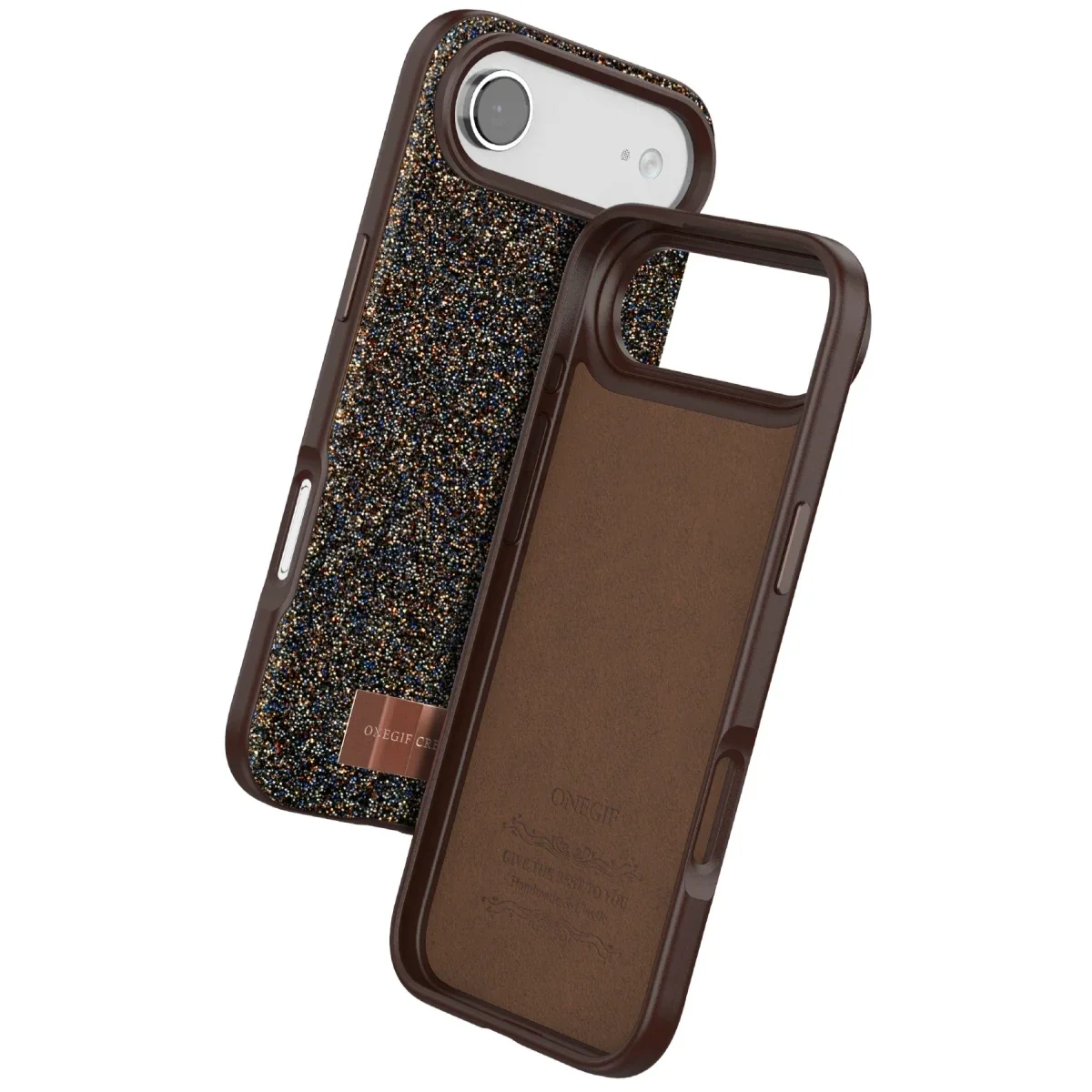 Onegif Apple iPhone 17 Air Bright Simli Kapak - Gold görsel 3