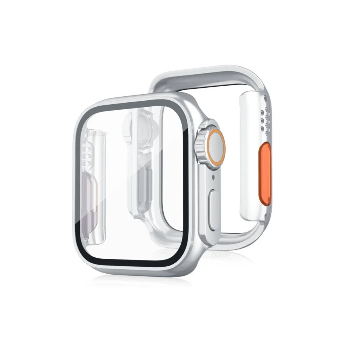 Apple Watch 44mm Watch 49mm Kasa Dönüştürücü ve Ekran Koruyucu - Gümüş