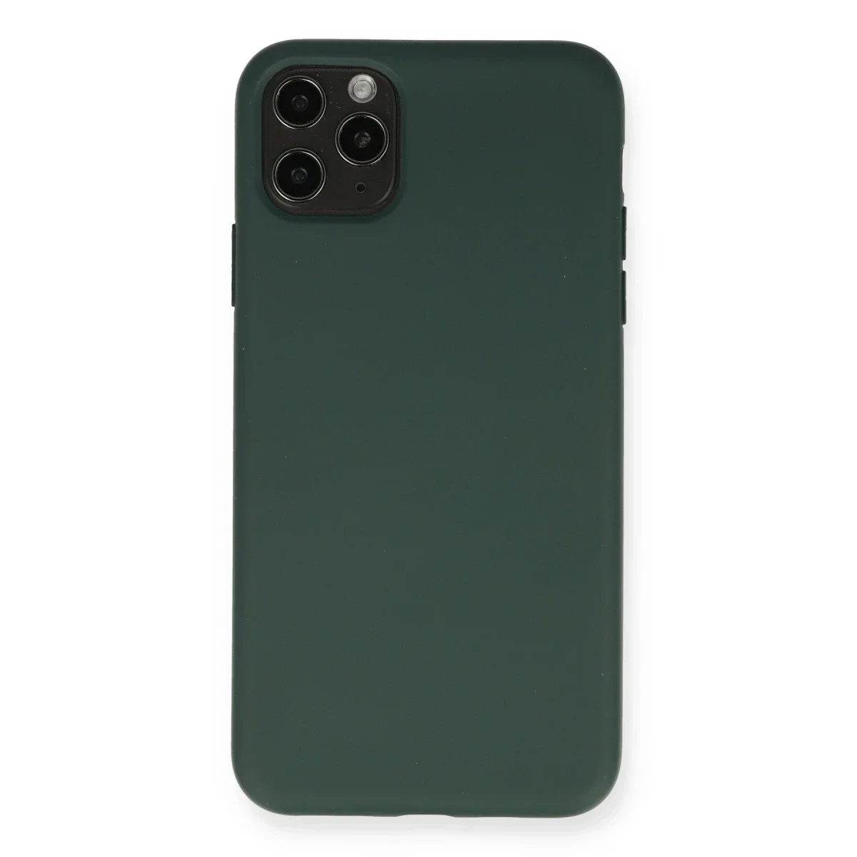 Apple iPhone 11 Pro Max Kılıf Nano içi Kadife Silikon - Koyu Yeşil